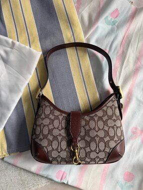 Coach Monogram Classic Brown Leather Patchwork Shoulder Bag